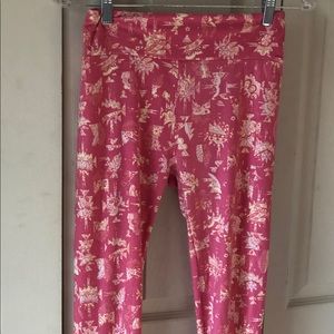 LuLaRoe pink and yellow tribal leggings